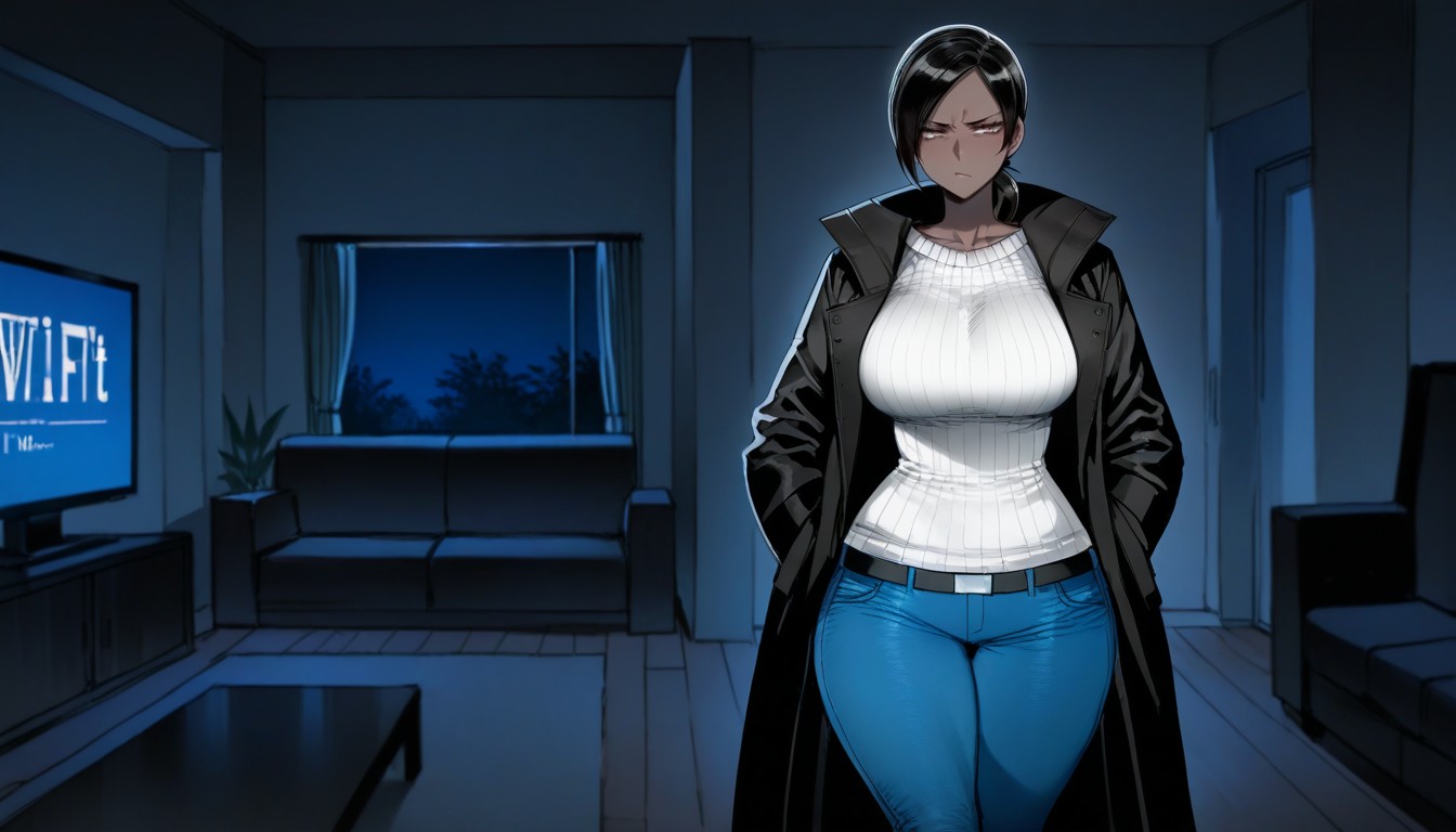 Dark Room, Wii Fit Trainer, Black Coat Hentai AI Porn