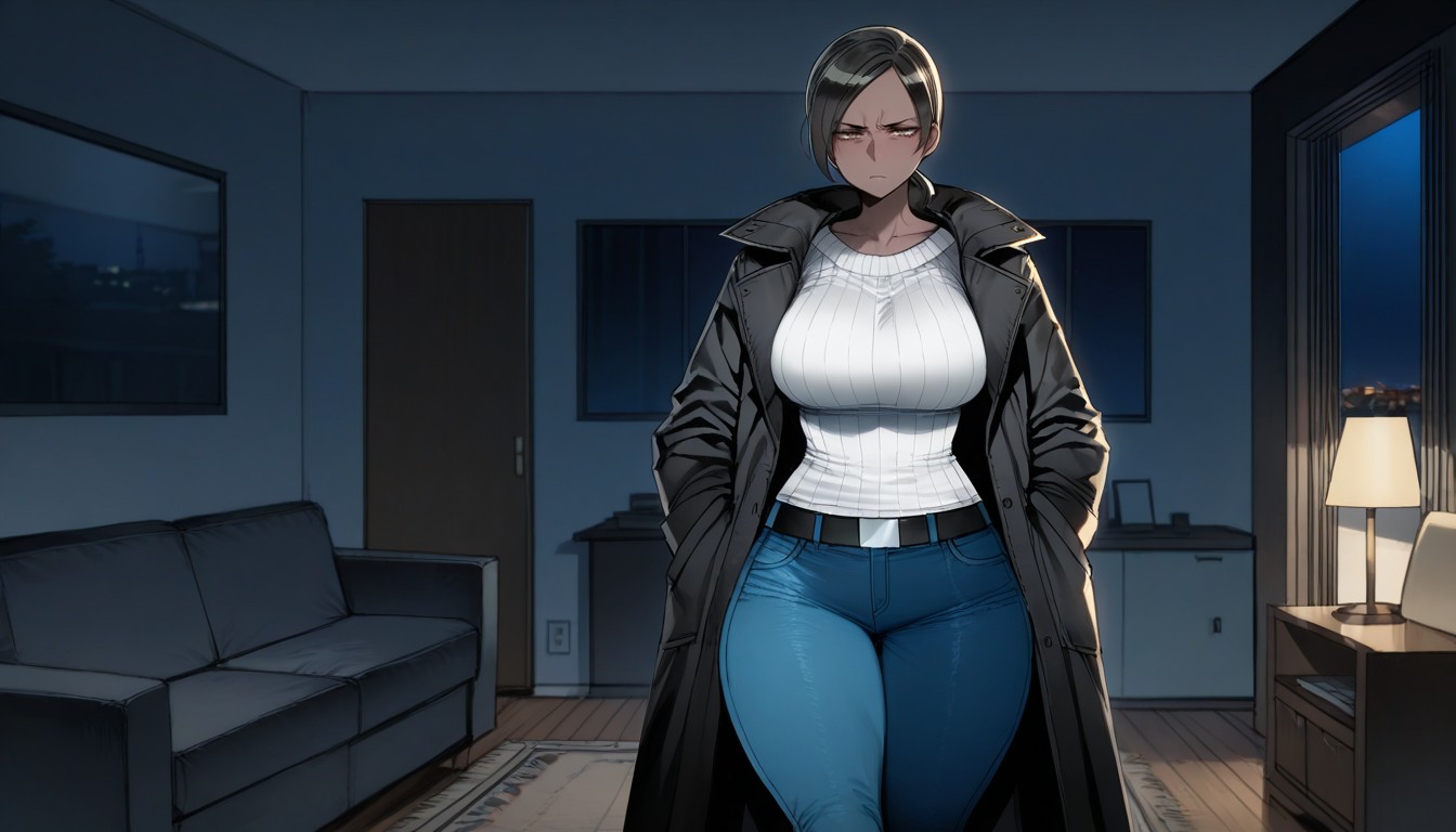 Black Coat, Ratatatat Art Style, Brown Eyes Hentai IA