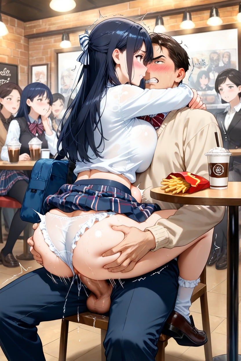 Hand On Face, From Front, Sitting Down Hentai AI Porn