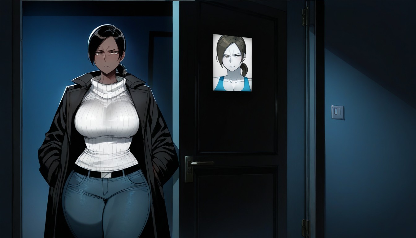 Soft Shading, Night Time, Jeans With Belt Hentai IA