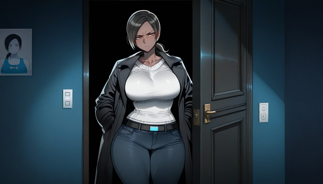 Brown Eyes, Front View, Wide Hips Hentai IA