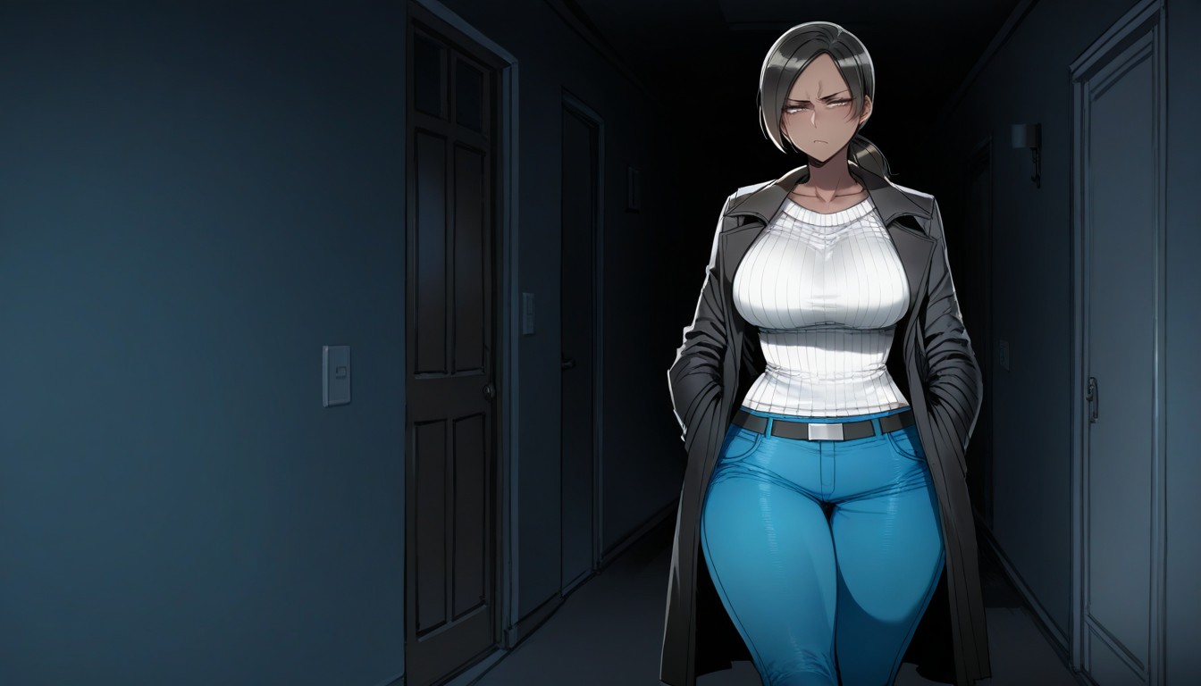 Wii Fit Trainer, Black Coat, High Resolution Hentai IA