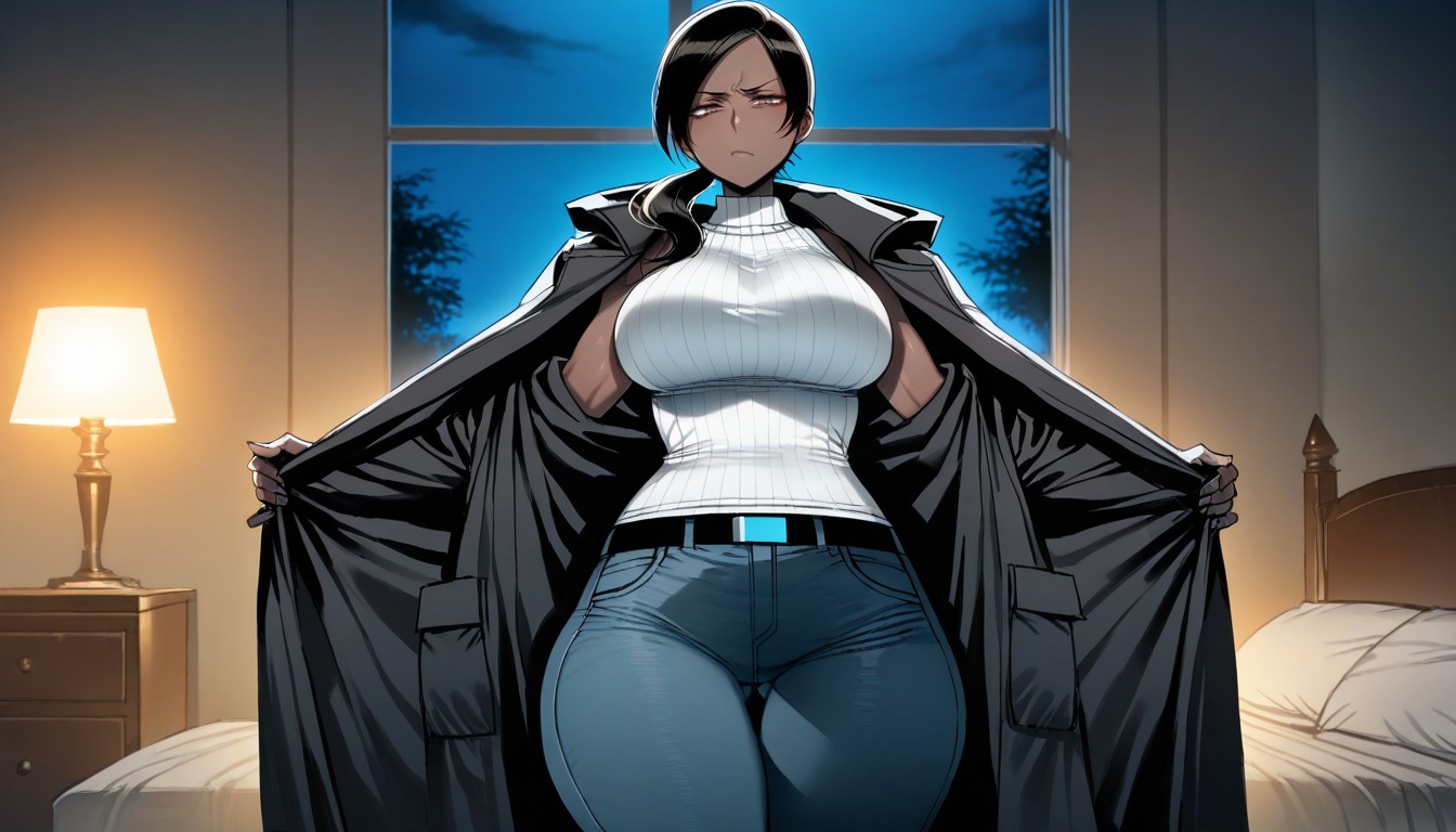 Wide Hips, Black Hair, 25+ Hentai IA