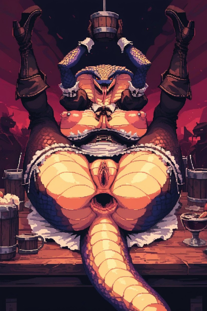 Legs Up, 18+, Snake Tongue Furry AI Porn