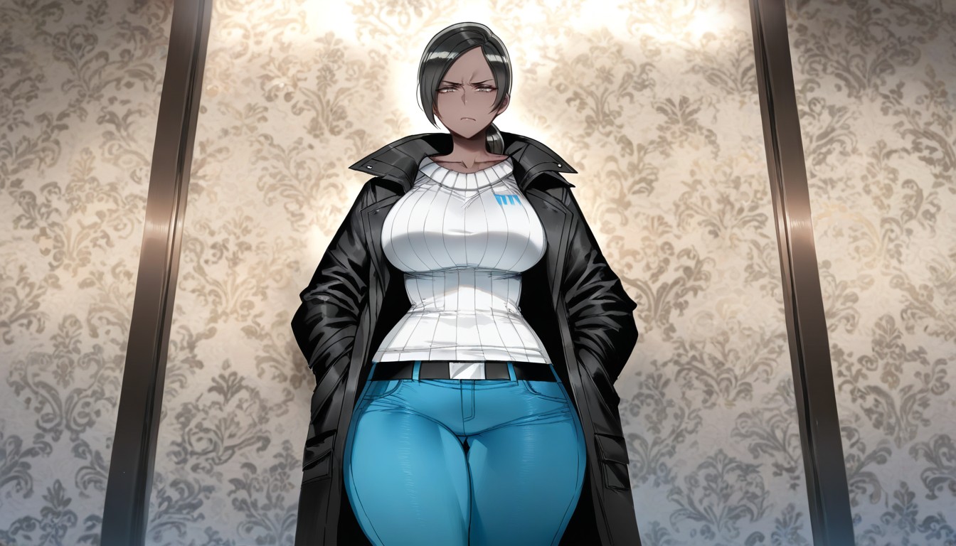 Front View, Wii Fit Trainer, Dark Brown Skin Hentai AI Porn