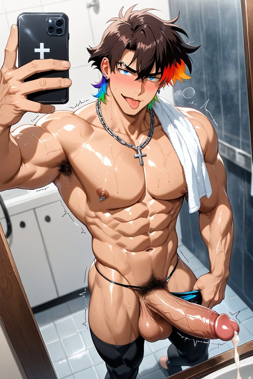 Bara, Dark Brown Skin, Hair AI Gay Porn