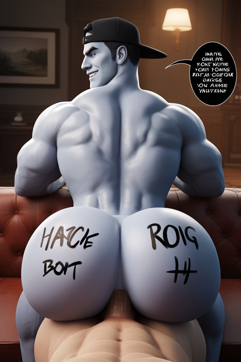Lean Waist, Bottom Killing The Man Hes Riding By Pleasuring The Mans Dick Until He Has A Fatal Orgasm, Muscular AI Gay Porn