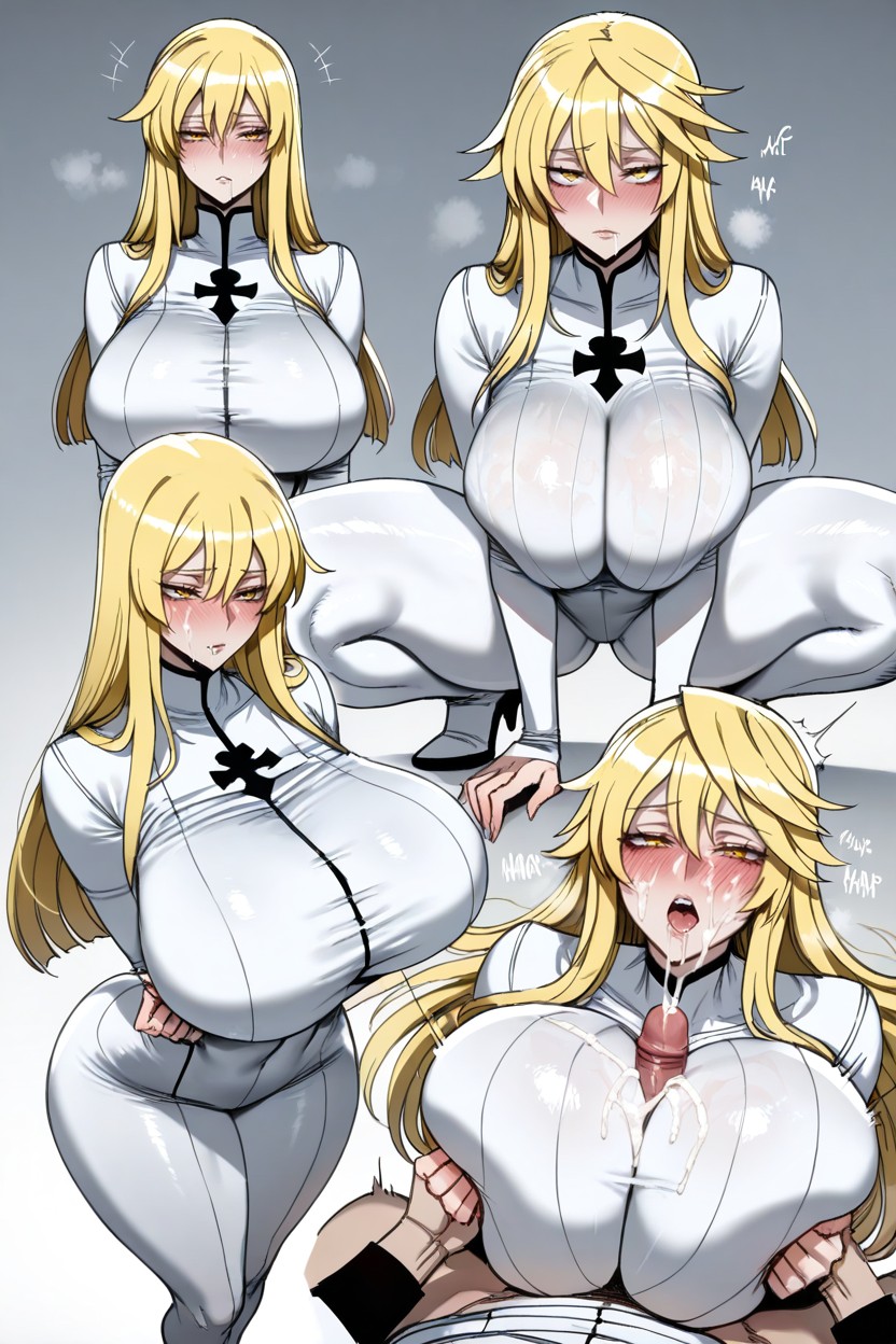 Not Naked, Grey Background, Sein Colossal Porno IA Hentai