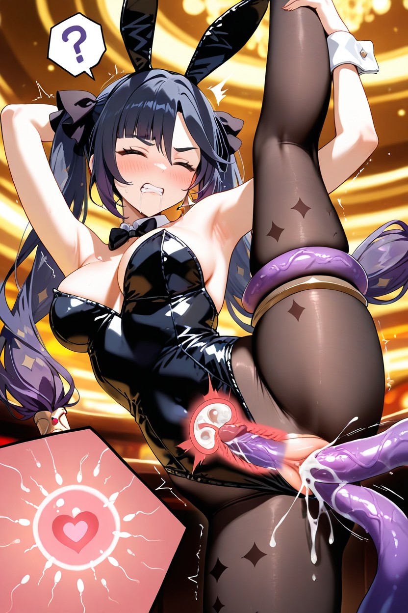 Penetrating Asshole, Black Bunny Costume, Drooling Hentai KI Porno