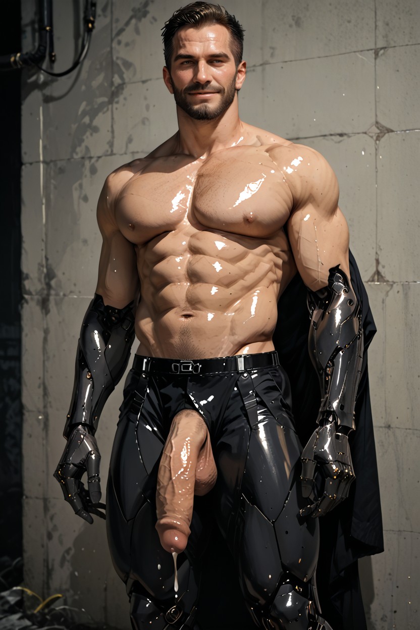 Vascular, Rugged Goatee Beard, Hunk AI Gay Porn