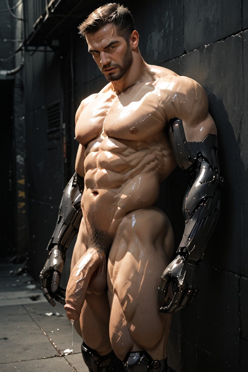 Black Robotic Legs, Precum, Vascular AI Gay Porn