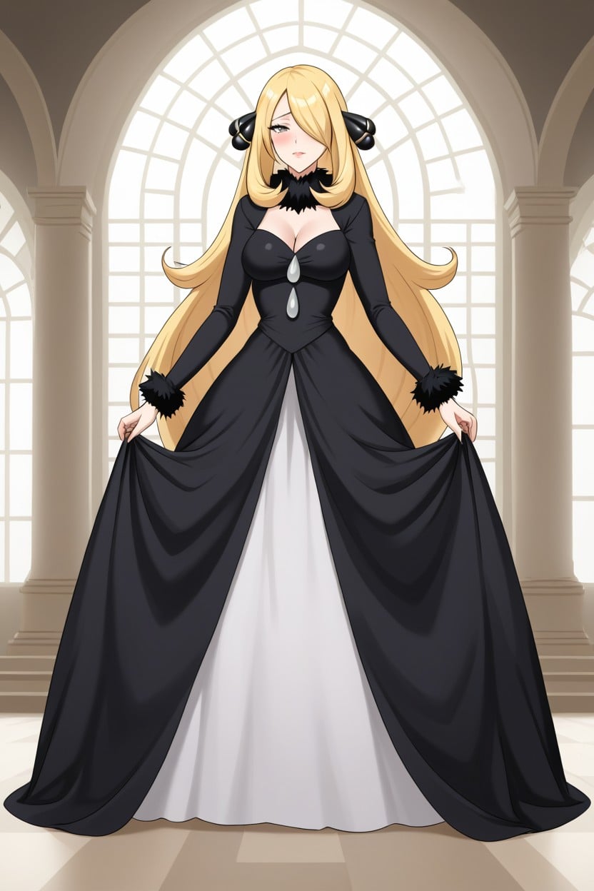 Mansion, Long Poofy Hoopskirt, Shrinking AI Porn
