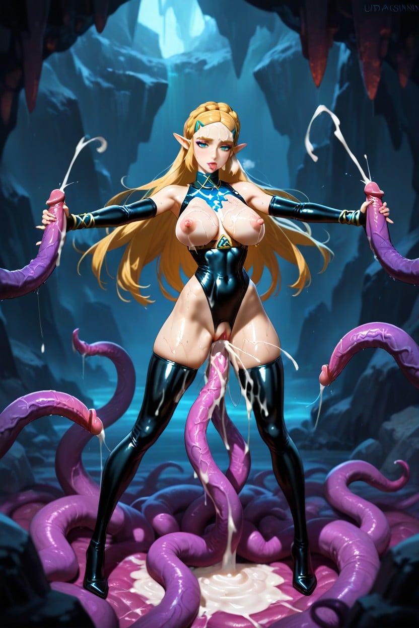 Excessive Cum, Glossy Lip, Tentacles Hentai AI Porn