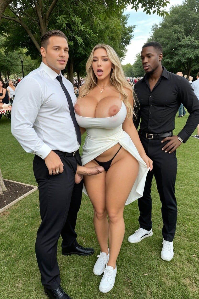 Stunning Face, Threesome, Gold Chocker Pornografia de IA
