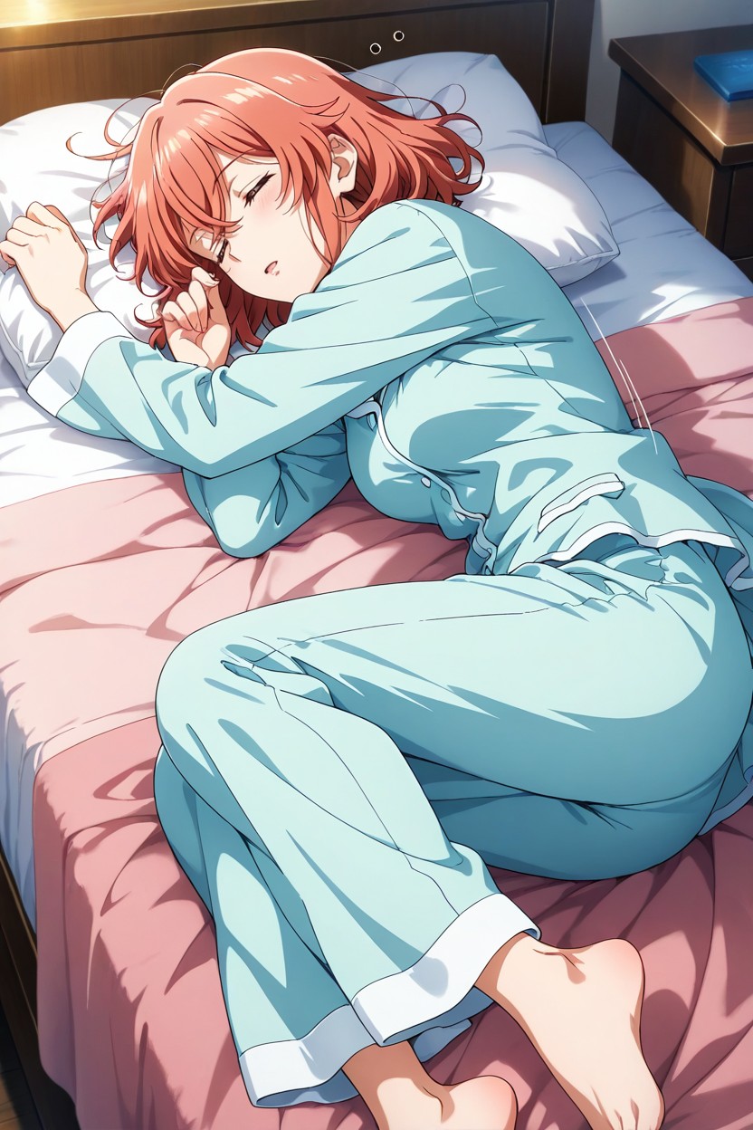Anime, Anime, Lying Down On Bed Porno IA Hentai