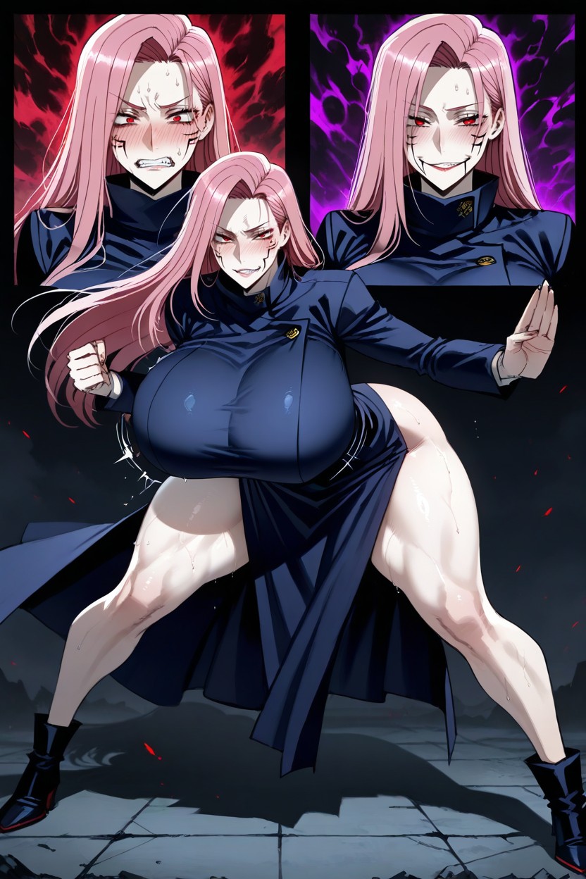 Man, Visual Effects On The Fists, Face Close To The Viewer Hentai IA