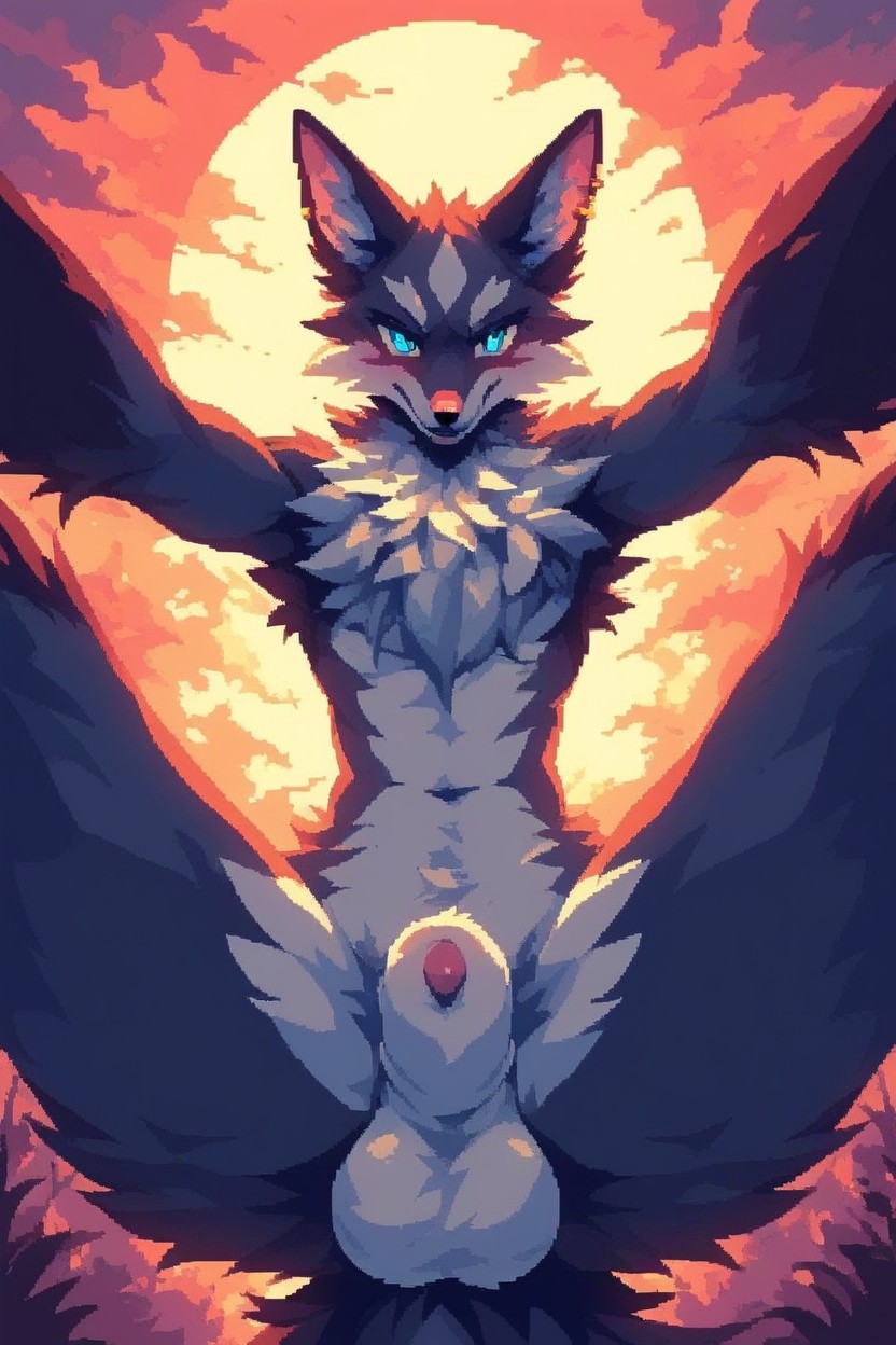 18+, Pink Nose, High Contrast On A Dark Intimate Background Furry AI Porn