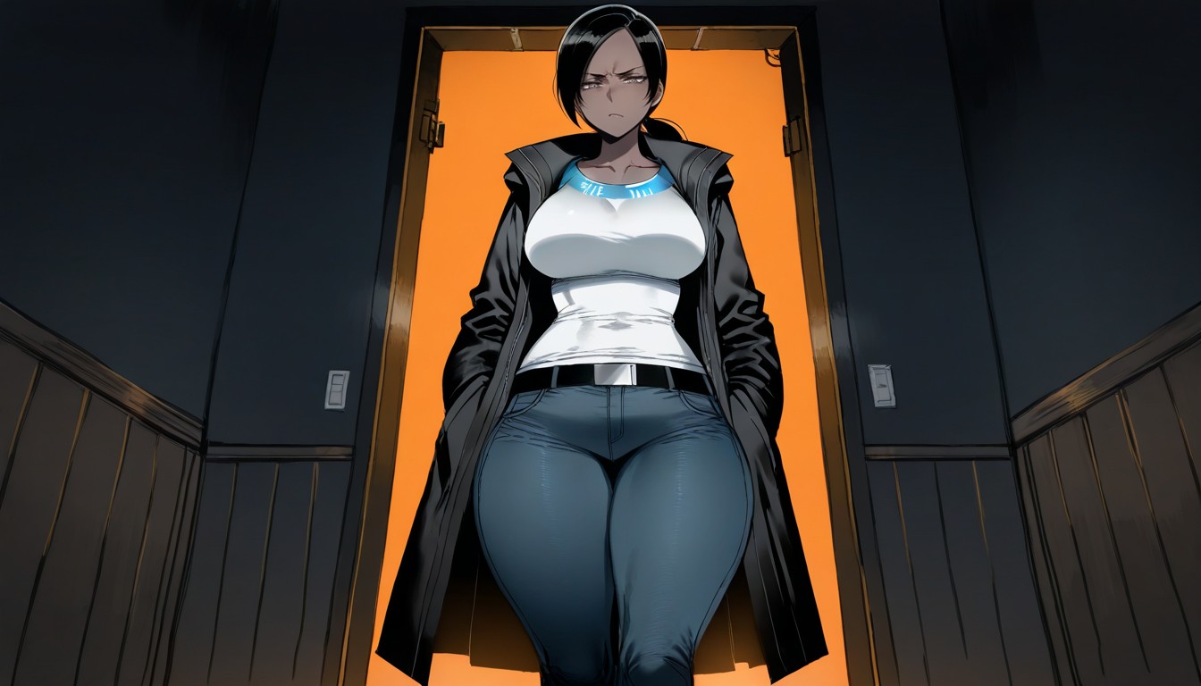 Smooth Skin, Big Ass, Black Coat Hentai AI Porn