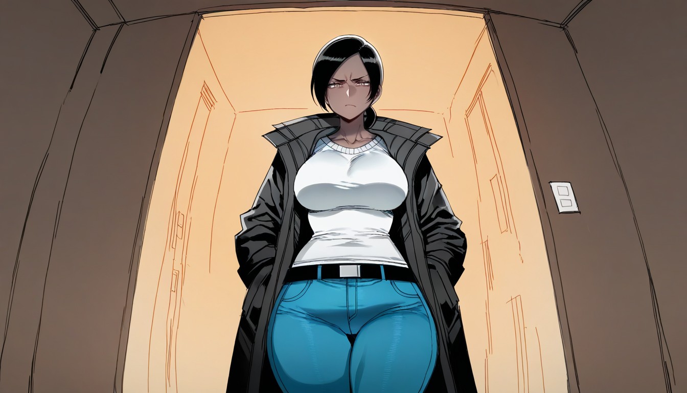 Natural Breasts, Standing Alone, Large Breasts Hentai IA