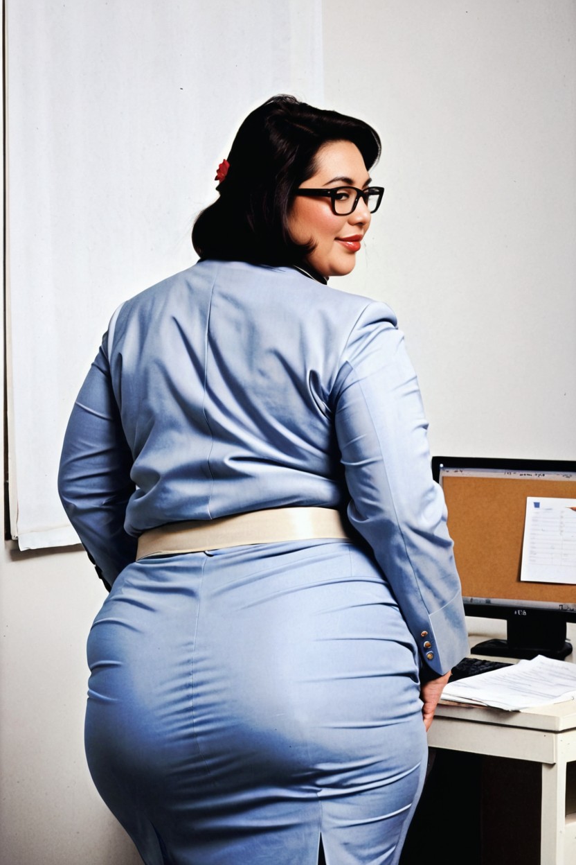 Rear View, Male Oss, Ntellectual BBW AI Porn