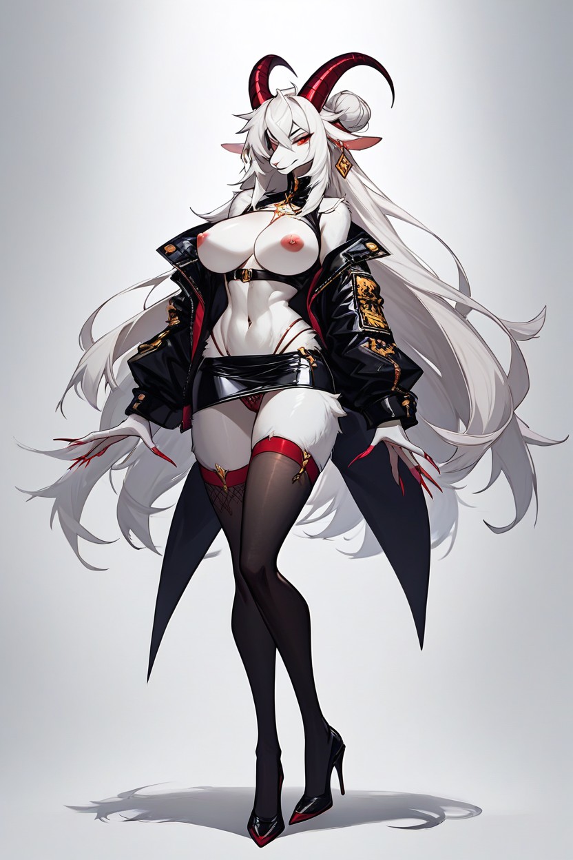 One Ye Covered Her Hair, Massive Nlarged Ts, Full Body Furry AI Porn