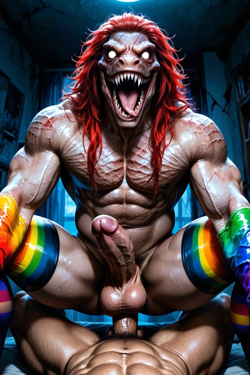 Extreme Large Penis, Thick Thighs, Male AI Gay Porn