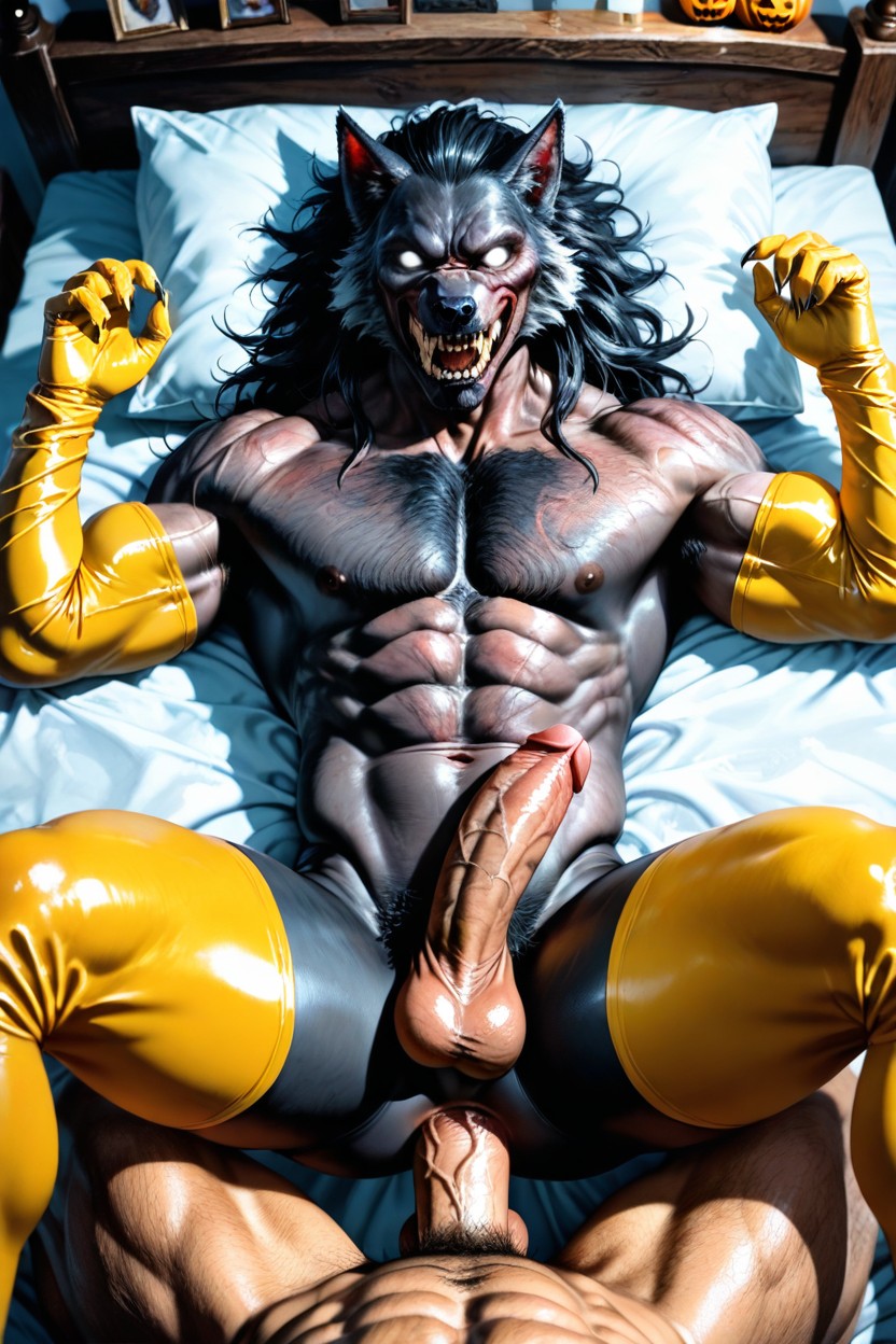 Thick Thighs, Werewolf Face, Aggressive Scary Face AI Gay Porn