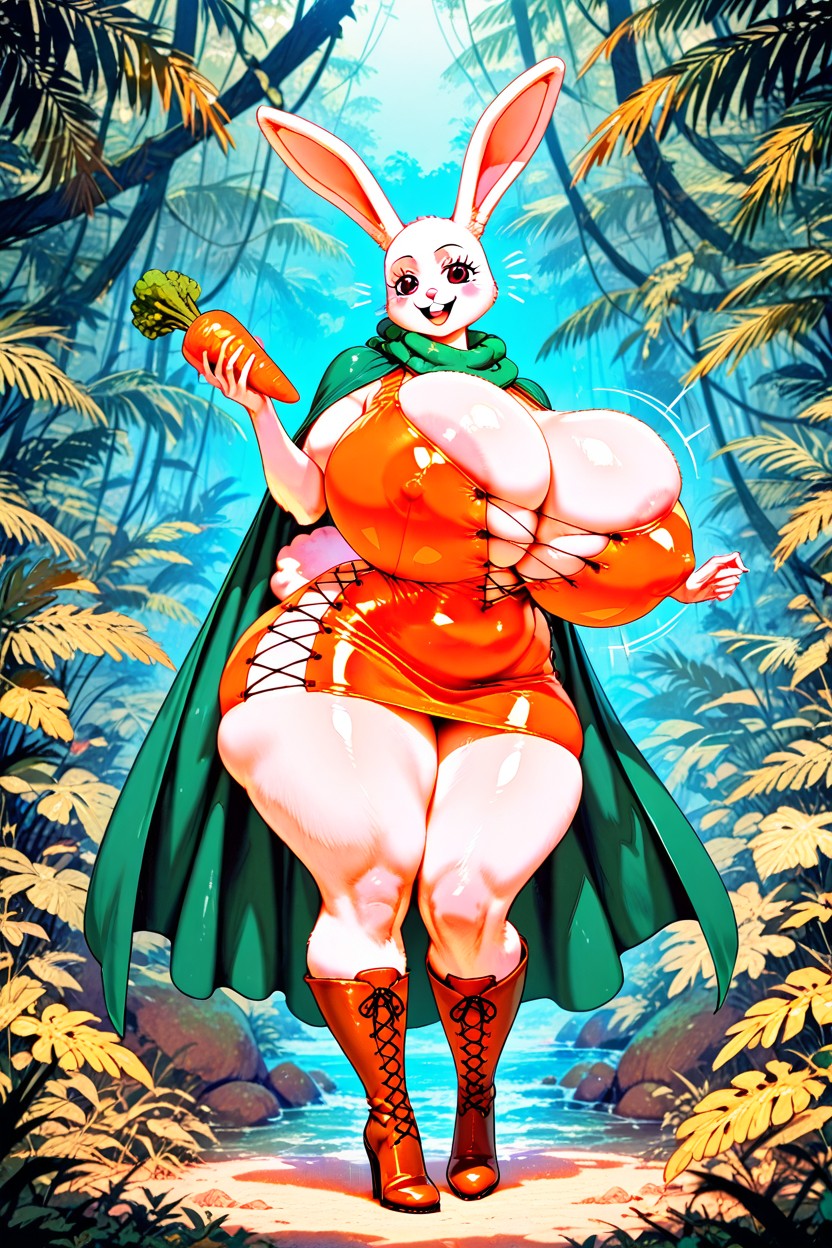 Green Cape, Shiny Fur, Very Furry Body Porno IA