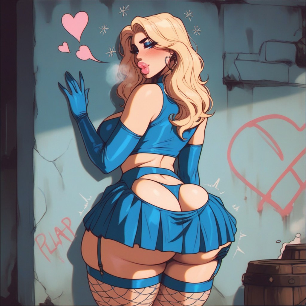 Makeup, Blue Skirt, Sound Effects Porno IA