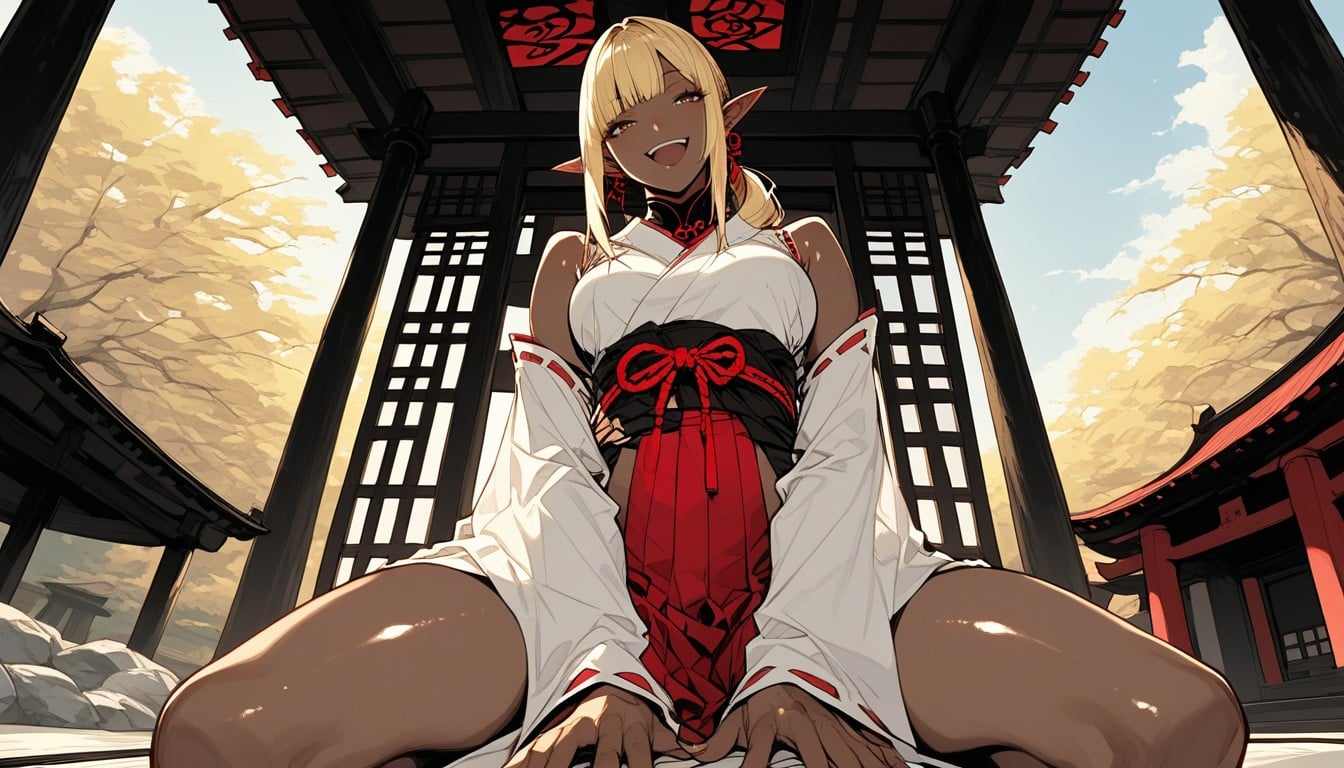 Sunny, Kneeling On The Steps To The Temple, Kneeling On The Stairs Hentai AI Porn
