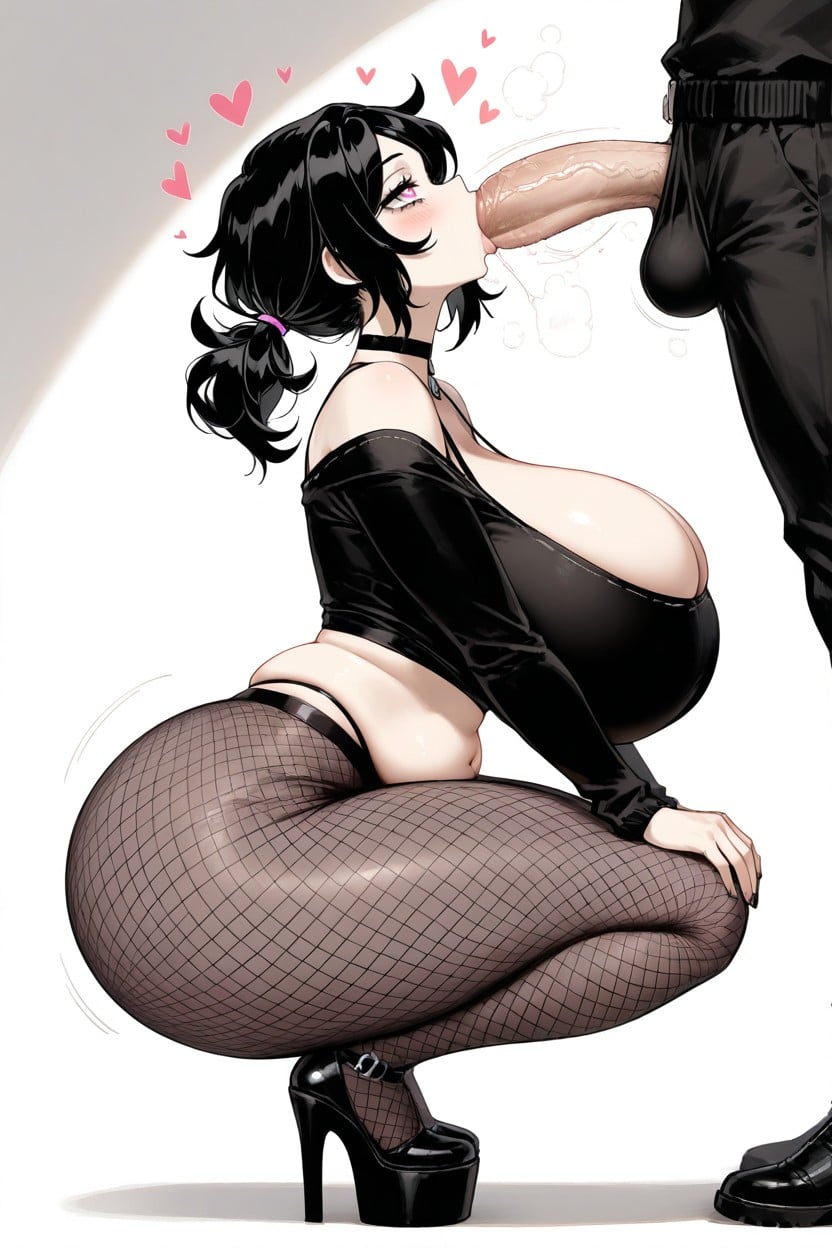 Breast Expansion, Fishnet Leggings, Visible Belly Hentai AI Porn
