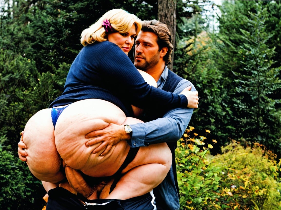 Side View, Shy, Cellulite Ass BBW AI Porn