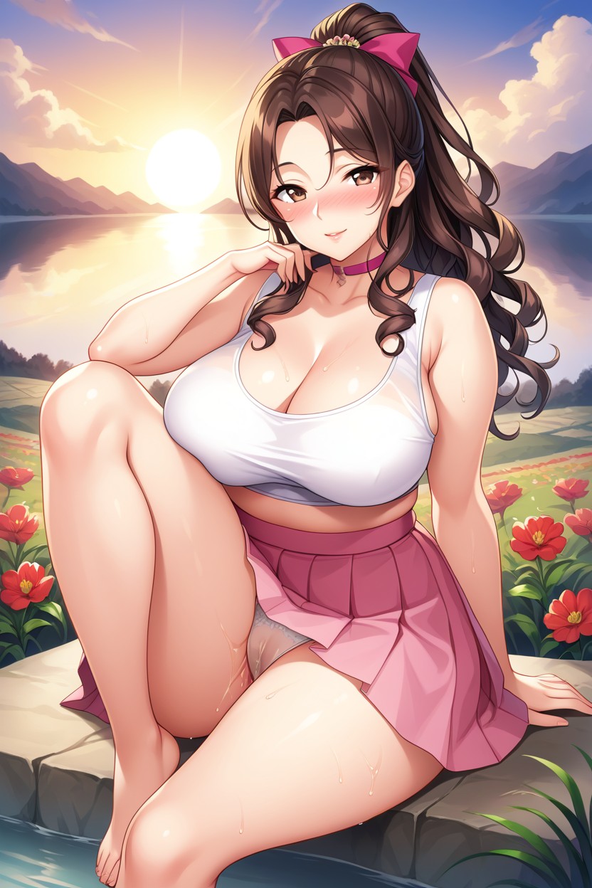 White Panties, Perfect Waist, White Crop Top Hentai AI Porn