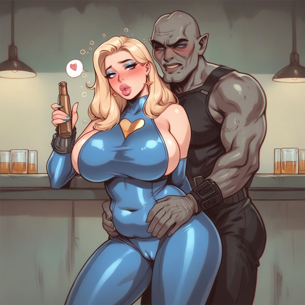 Blue Eyes, Human Female, Speech Bubbles AI Porn