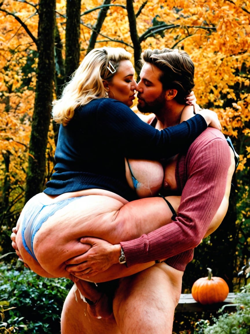 Horny, Large Underpants, Visible Huge Saggy Tits BBW AI Porn