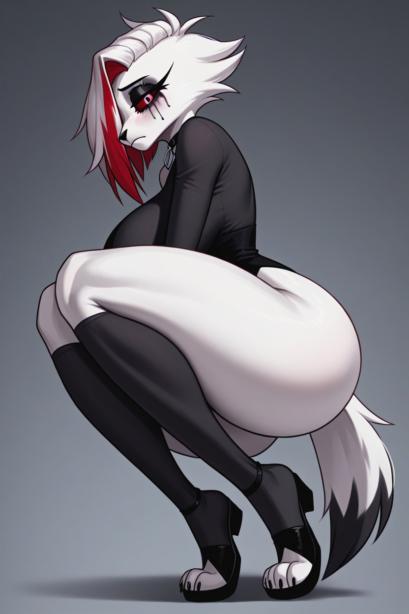 25+, Goth, Gigantic Perfect Boobs Furry AI Porn
