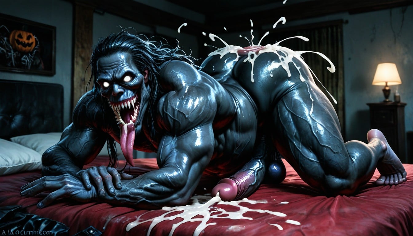 Horror, Hard Cumming, Extreme Long Penis AI Gay Porn
