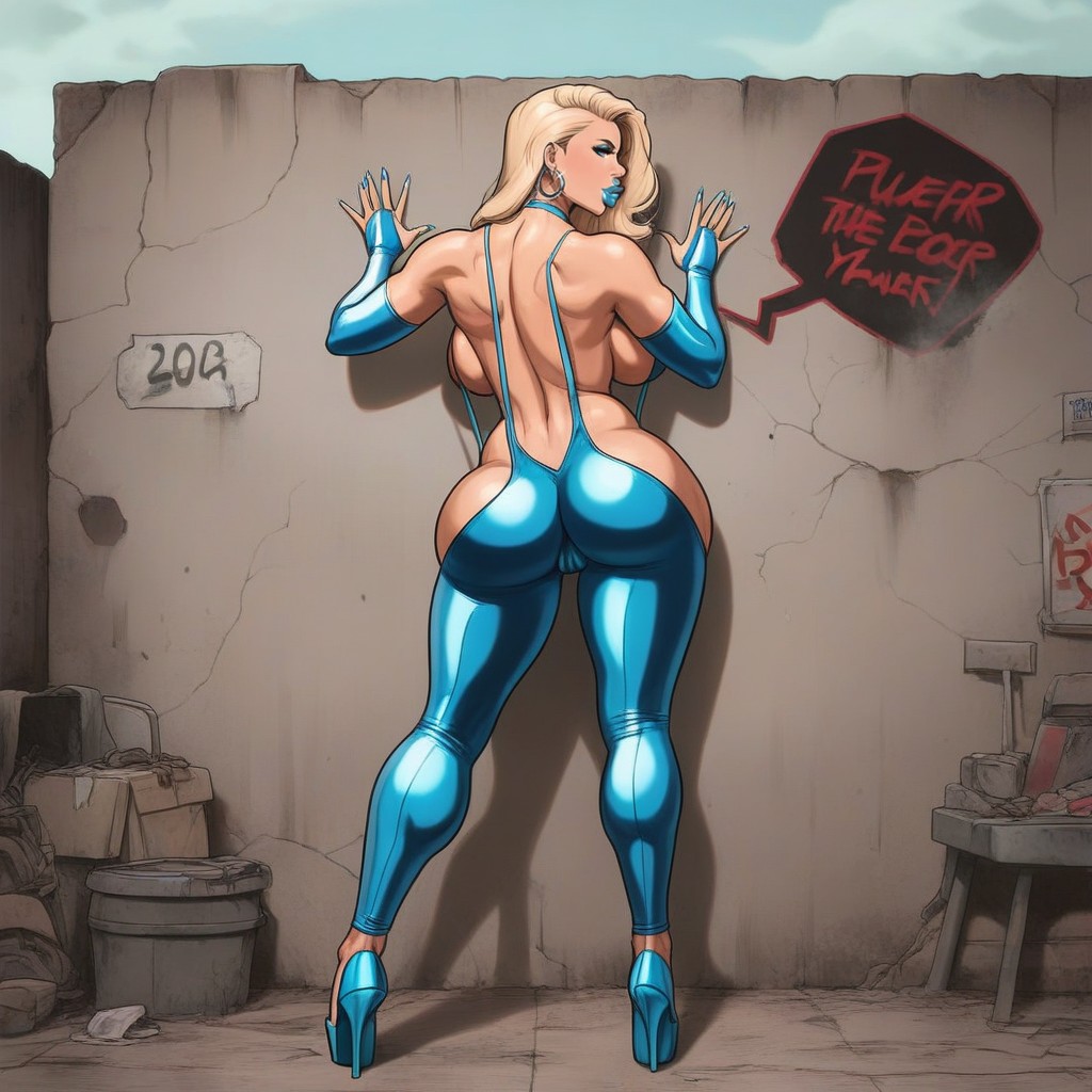 Graffiti, Vista Trasera, Wall Porno IA