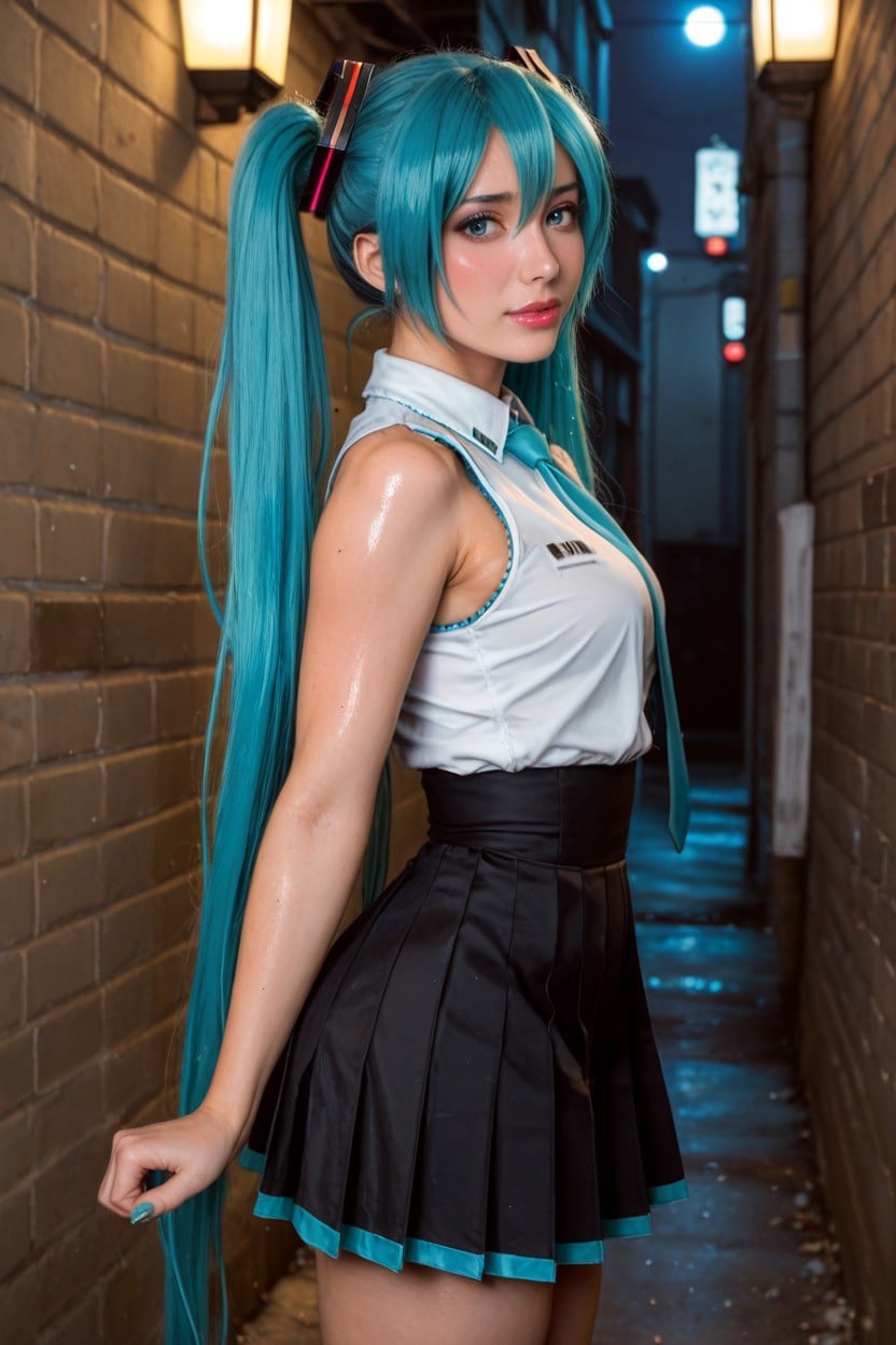 Perfect Skin, Small Breasts, Alley AI Porn