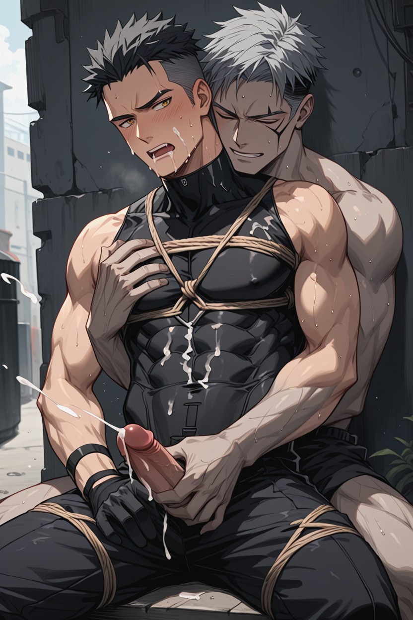 Masturbating, Cum Everywhere, Excesive Cum AI Gay Porn