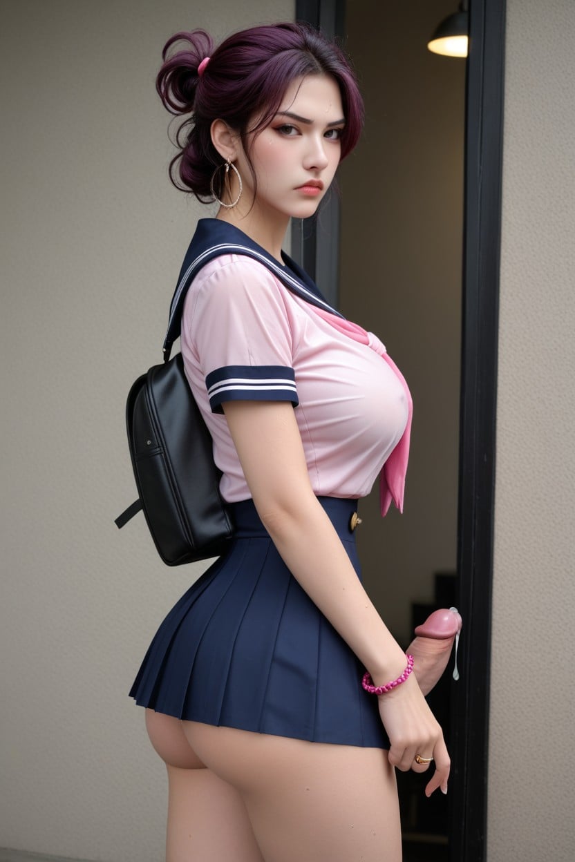 Biting Hair Tie, Backpack, Round Ass AI國產黃片