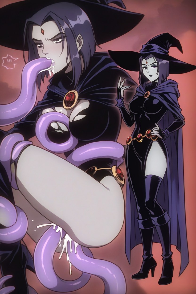 Motion Lines, Black Witch Dress, Perfect Hands Hentai AI Porn