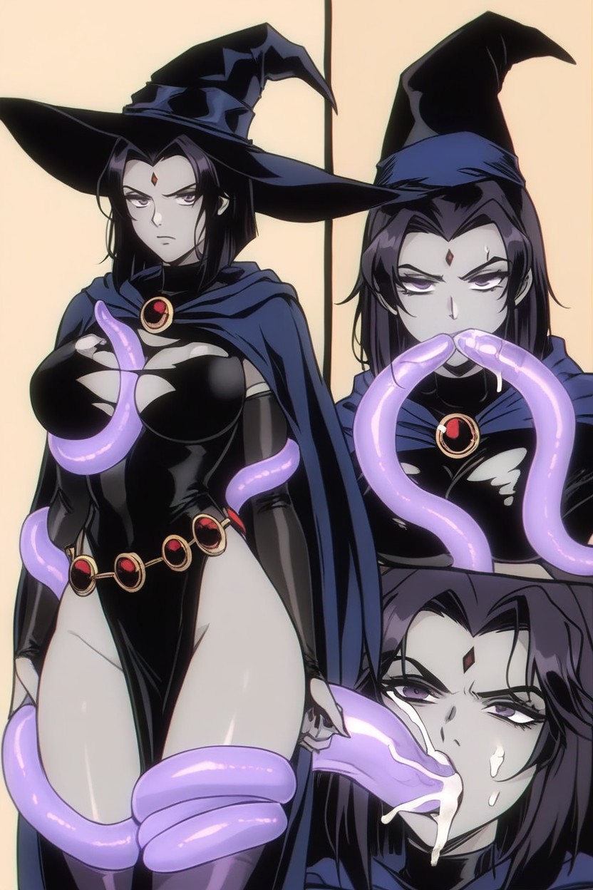 Tentacles Between Breasts, Perfect Hands, Black And Purple Stockings Hentai IA