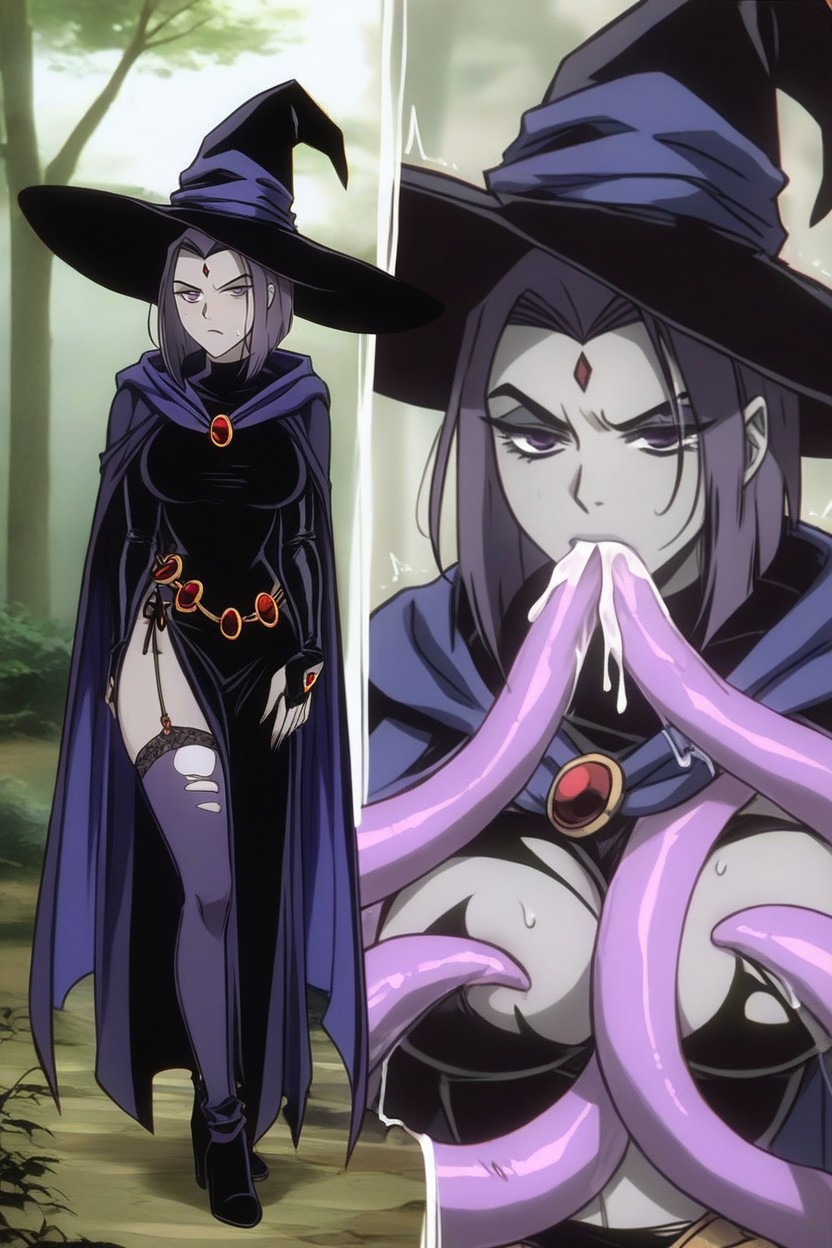 Tentacles Double Penetration, Detailed Fabrics, Perfect Hands Hentai IA
