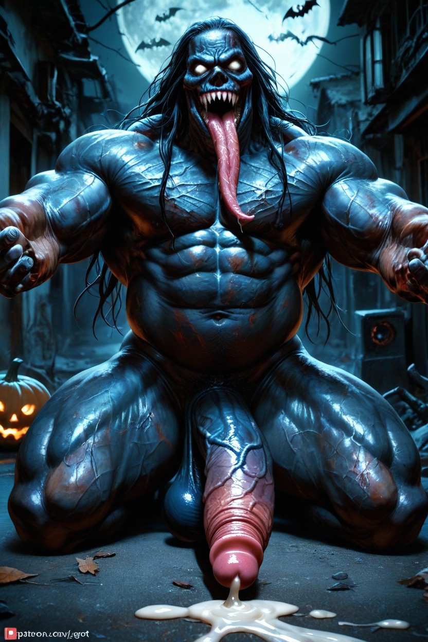 Muscular Curvy Body, Sharp Teeth, Hd AI Gay Porn