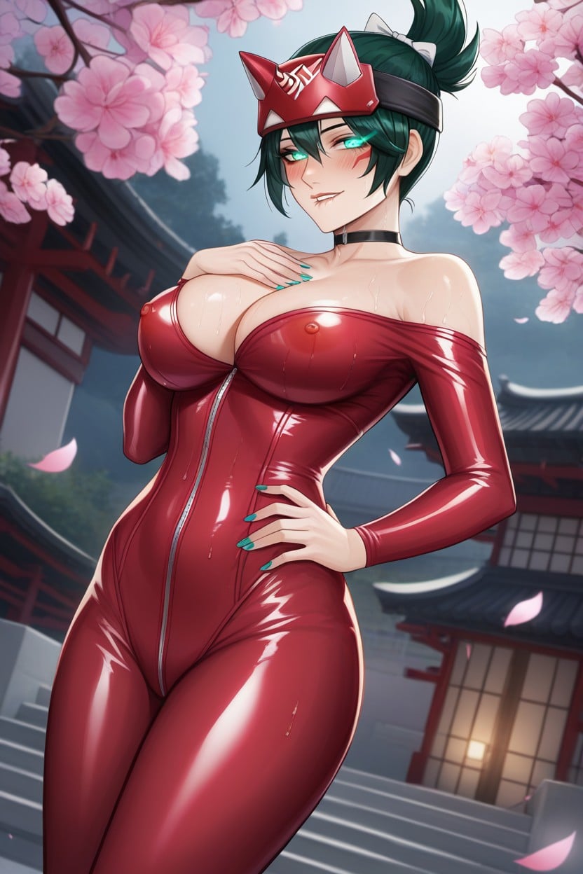 Oiled Skin, Side View, Exposed Shoulders Hentai AI Porn