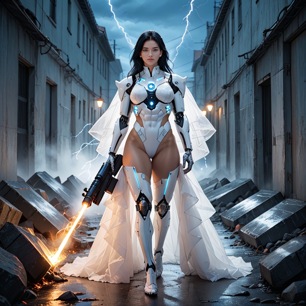 Neon Lighting, Glowing Led Indicator On Her Body, Pale Skin AI Porn