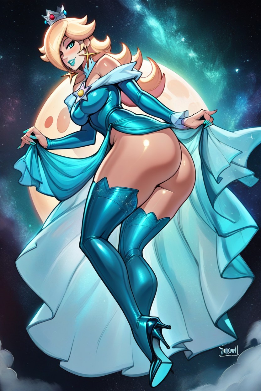 Floating In The Air, Massive Tits, Galaxy-lighting AI Porn