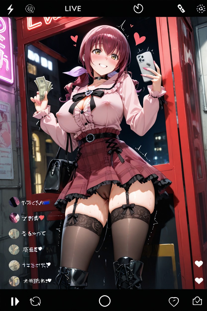 Hoshizora Ikuyo, Phone Booth, Large Eyes Hentai AI Porn