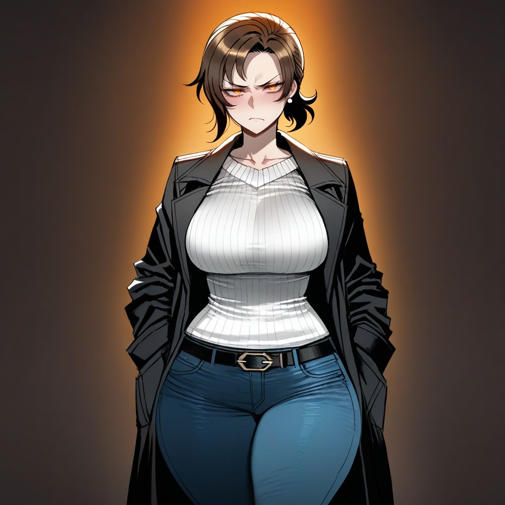 High Resolution, Detailed, Frown Hentai AI Porn